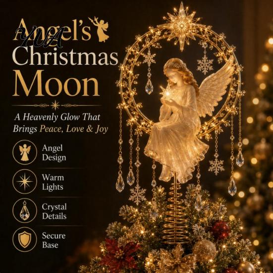 Rustic Holiday Tree Decor Lighted Memorial Christmas Topper, Angel Red Bird Reindeer Designs Treetop Ornament Indoor Festive with Warm Glow for Decor,