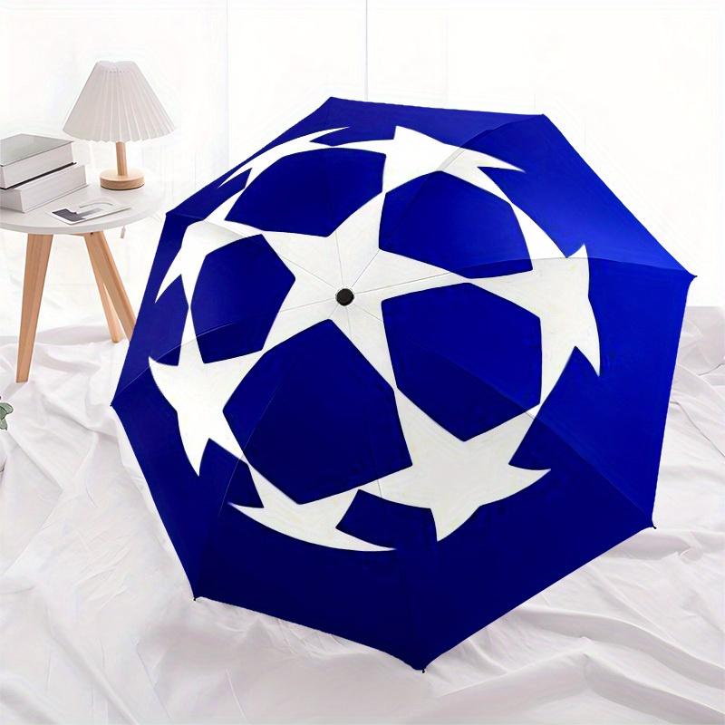 1pc Soccer Ball Pattern Umbrella with Plastic Handle,Suitable for All Seasons Home Travel Outdoor UmbrellaM1217