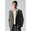 H M Regular Fit Wool Blend Double Breasted Jacket Dark Beige Melange