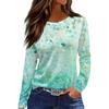 Women's Casual T-shirt 3D Printed Floral Floral Print Round Neck Retro Elegant Long Sleeves Women's Fashion Pullover Long Sleeve