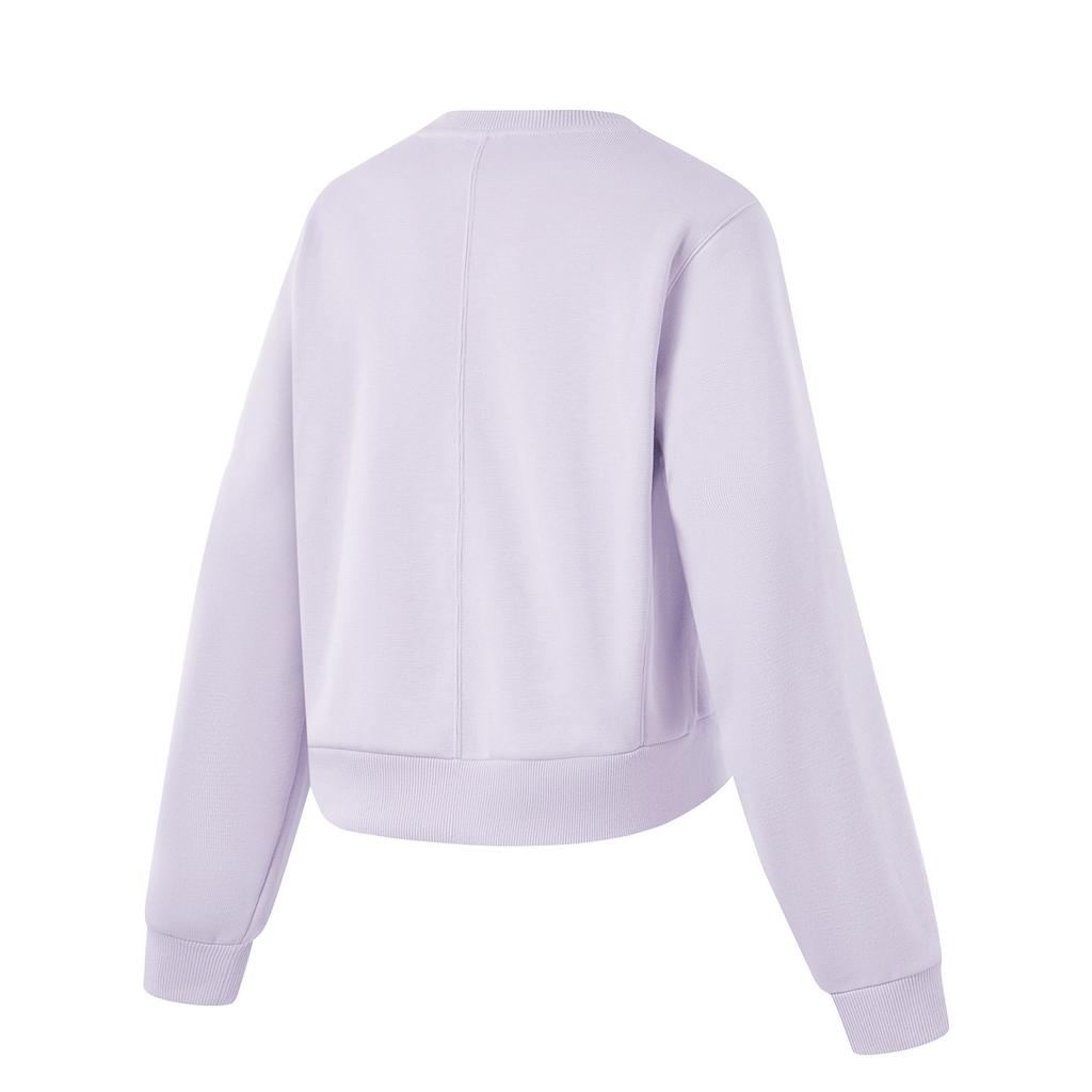 Li-Ning Comfortable Breathable Fleece Casual Sweatshirt Women Tops Sea-Salt-Purple AWDU638-3