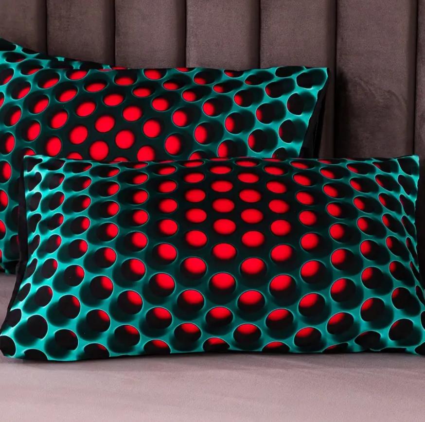 Яркий тканый полиэстер 3 предмета Постельный комплект Легкий в уходе с пододеяльником на молнии и наволочками, Всесезонный