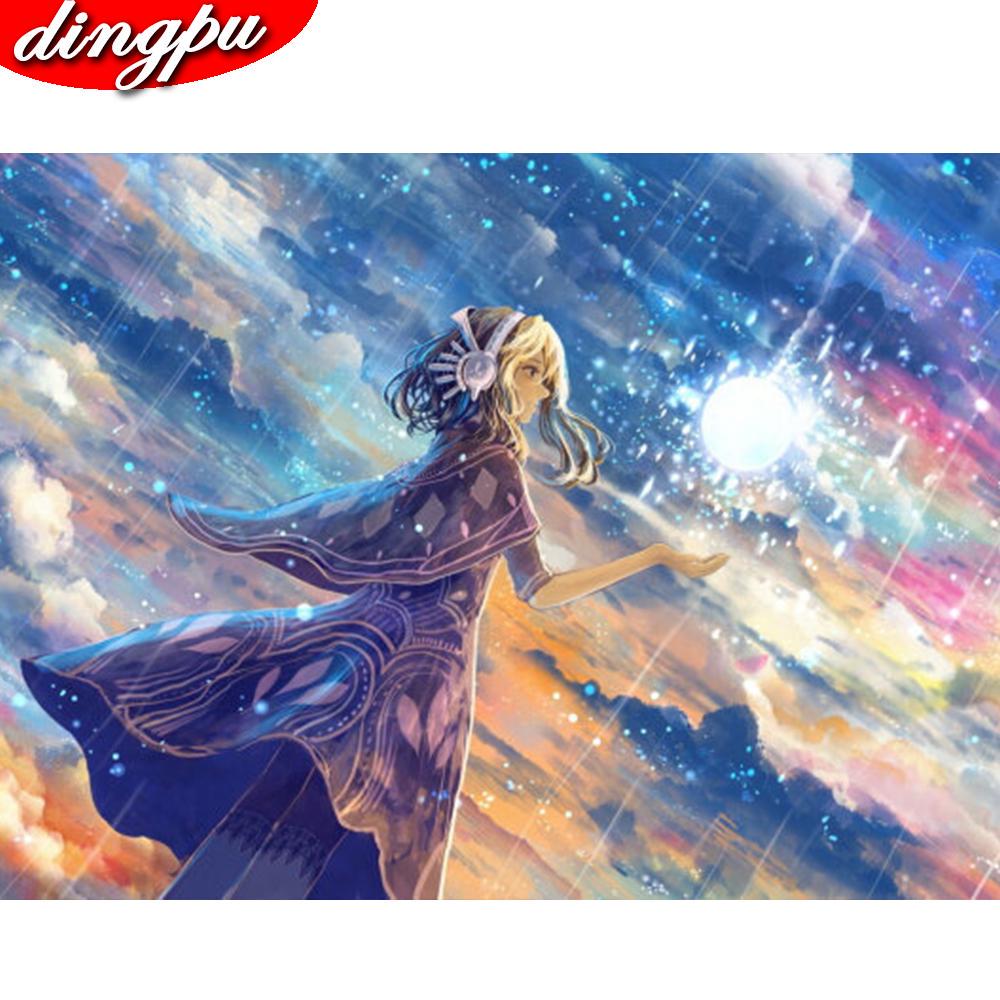 5D DIY Алмазные картины Мультфильм Вышивка Узор 3D Наборы для вышивки крестом Мозаика Картинки Наклейки на стену