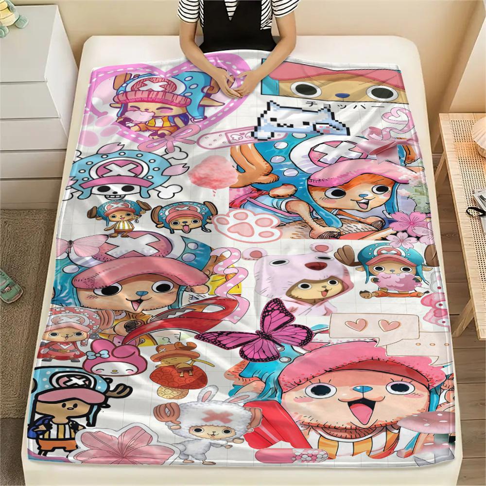 1PC Tony Tony Chopper Patterned Flannel Blanket Suitable For All Seasons For Home Decor Warmth And Comfort Gifts Holiday Present