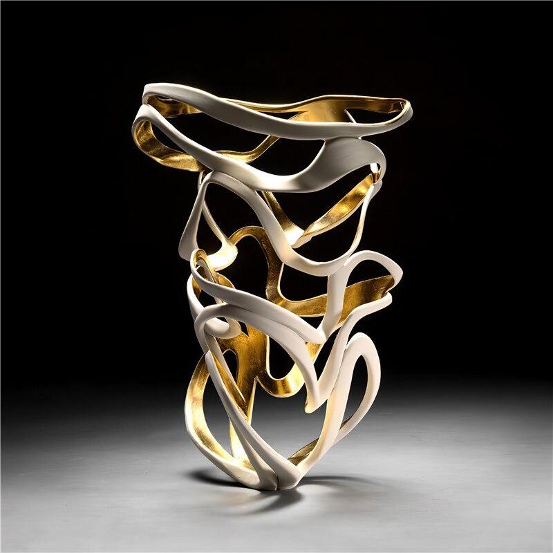 Three-dimensional Ceramic Gold Foil Abstract Art Living Room Light Luxury Decorative Painting Aesthetic Home Decoration Poster