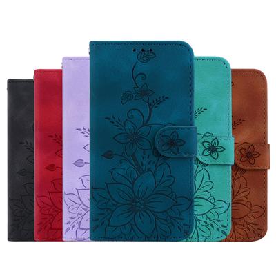 Чехол-книжка из кожи с тиснением Lily Fower для Nokia XR21/G42/C12/C22/C32/G22/C31/X30/G60, подставка-кошелек, слоты для карт, чехол для Nokia C21 G11 Plus G300 G11