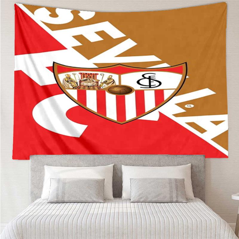 Sevilla Fc Crest Design Tapestry Hanging for Bedroom,Livingroom, Playroom,Decor Art Room Wall Tapestry Holiday and Birthday Gifts