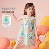 ASK JUNIOR Summer Floral Sleeveless Doll Collar Dress for Girls