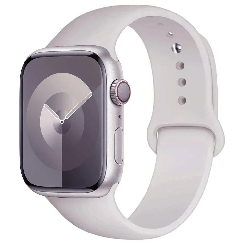 Силиконовый ремешок для Apple Watch Band 44 мм 40 мм 45 мм 41 мм 49 мм 42 мм 45 44 мм браслет iwatch series 7 se 3 5 6 8 9 Ultra 2 ремешки