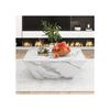 Table Basse Moderne - MUVOE - Trapézoïdale - Marbre Blanc Plaqué - 70x70x37cm - Design Contemporain