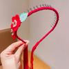 Plush Ball Chinese Style Headband Red New Year Hair hoop Elegant Ancient Headwear  Wedding