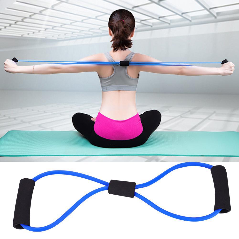 Resistance Stretch Rubber Band Training Rope Tube Workout Fitness Exercise for Yoga Gym (Blue)