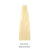 Kaslead New Women Clothes Western Style Fashion Silk Satin Texture Neck Collar Midi Dress 3592399