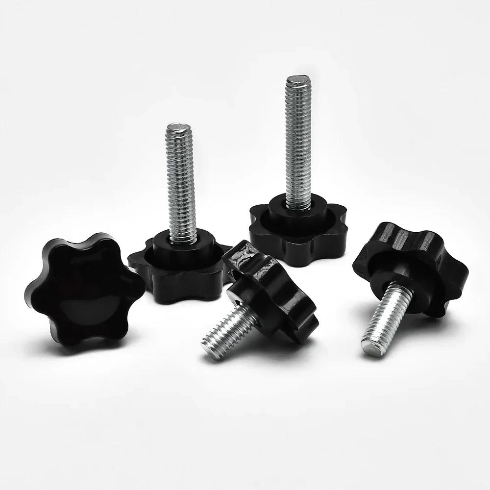Hand Knob Screws Bolt kit M5 M6 M8 Plum Handle Six-star Glue Star Shape Head Thread Clamping Thumb Handle Machine Bolts Nut