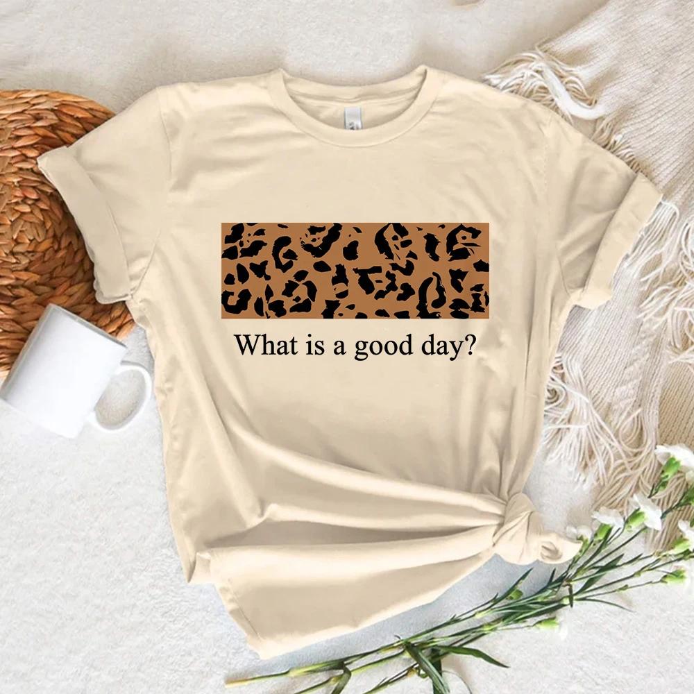 Leopard Print Love Top Women Funny Summer Girl Designer Clothes Summer Casual Short Sleeves Tops Kawaii Women Tshirt Streetwear