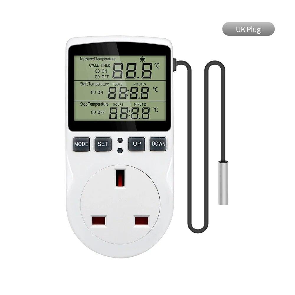 Digital Temperature Controller Thermostat With Timer Switch Heating Cooling For Refrigerator Aquaculture AC 110V~230V