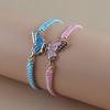 2Pcs Simple Butterfly Hand Woven Couple Bracelet For Women Men Fashionable Butterfly Bangle Versatile Woven Wristband Gifts