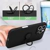 Silicone Case - for iPhone 16 Pro - Black - Ring Stand - Shockproof Protection - Flexible