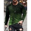 Men's Spring and Autumn Long Sleeve T-shirt Men's Loose Round Neck Hoodie 3D Printed Printed Long Sleeve Top