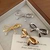New Trendy Metal Bowknot Pearl Hair Clips For Women Sweet Mini Low Ponytail Side Duckbilled Clip Hair Accessories