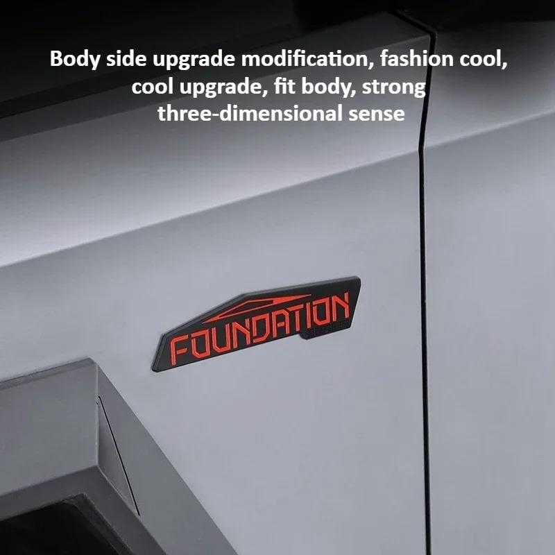 2PCS for Tesla Cybertruck 2024-2026 Car Style 3D Sticker Original Edition Foundation Limit Label Decoration Car Accessories