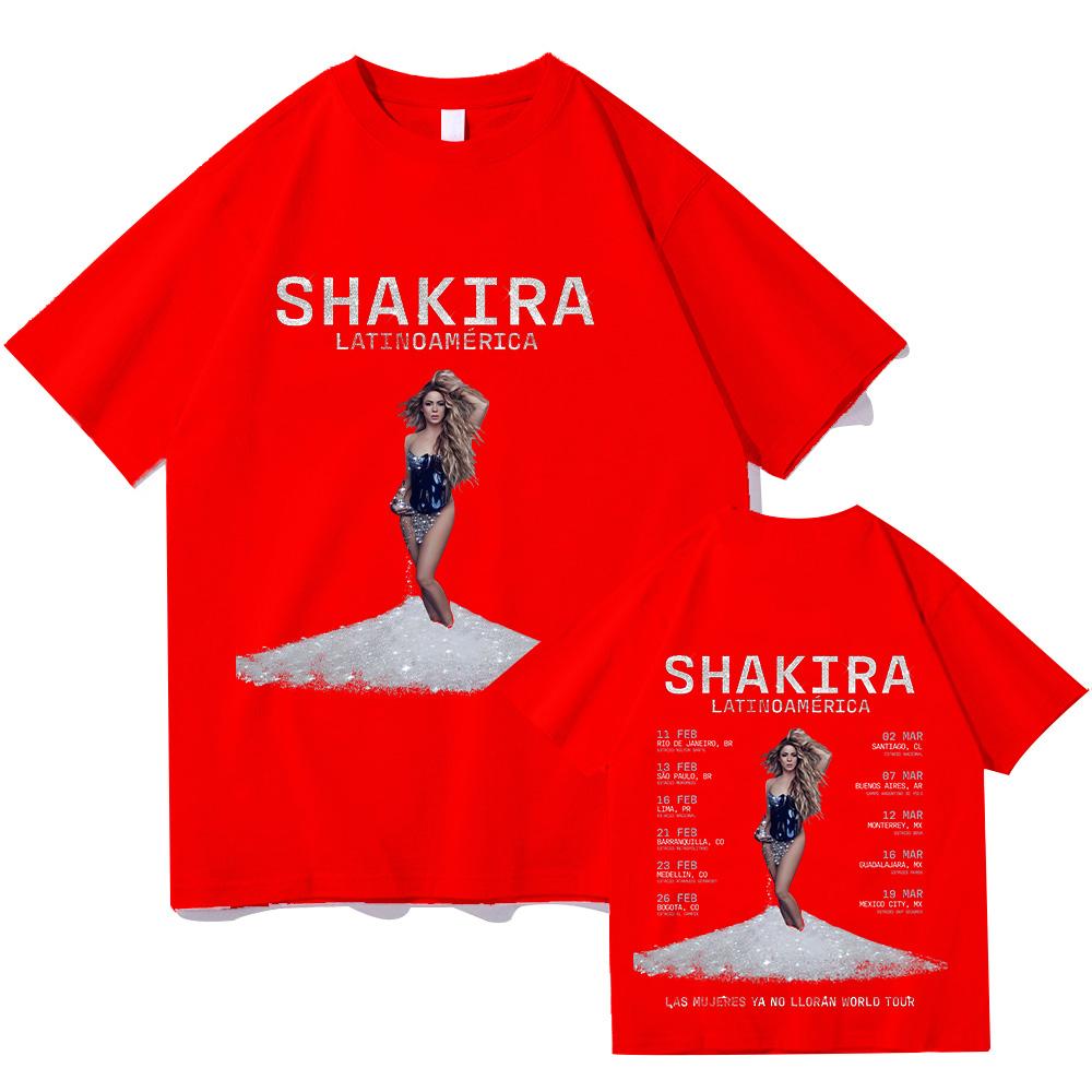 Shakira New Cotton T-shirts Las Mujeres Ya No Lloran World Tour 2025 Tshirt High Quality Casual Clothing Unisex Loose Tees Tops