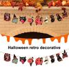 Halloween Decoration Garland Vintage Wooden Bunting Spooky Pumpkin Witch Ghost Owl Banner for Wall Home Decor