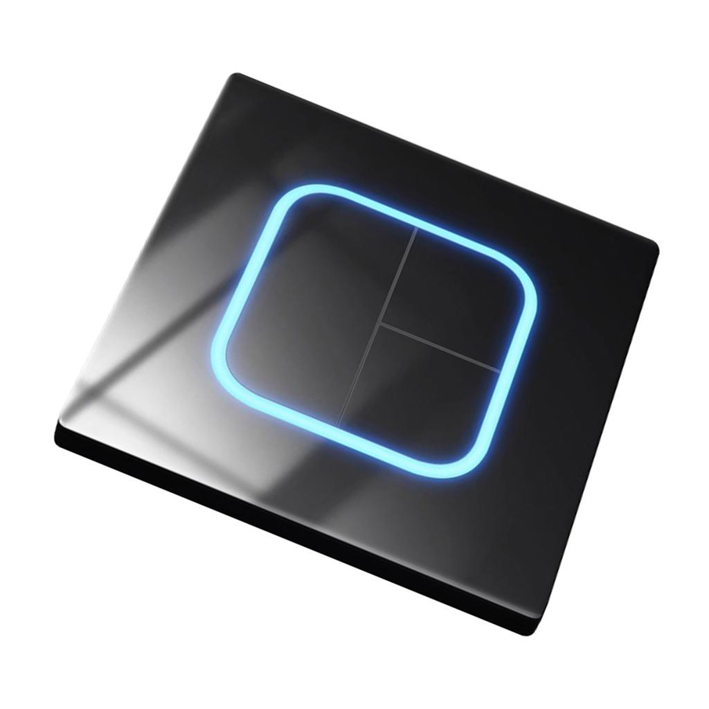 Wall Button Light Switch Tempered Glass Panel LED Switch 1/2/3/4 Gang Wall Glasses Panel Switch with Led Indicator