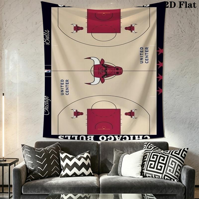 Chicago Bulls Court Threepiece Set 1 Duvet Cover 2 Pillowcase Without Core Duvet Cover And Pillowcase Christmas Birthday Gift
