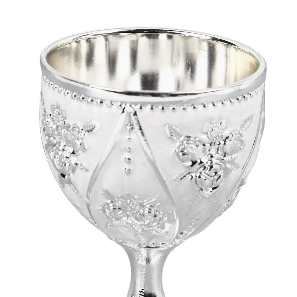Embossed Wine Glass Zinc Alloy Shot Glass Goblets & Chalices Metal Goblet For Wedding