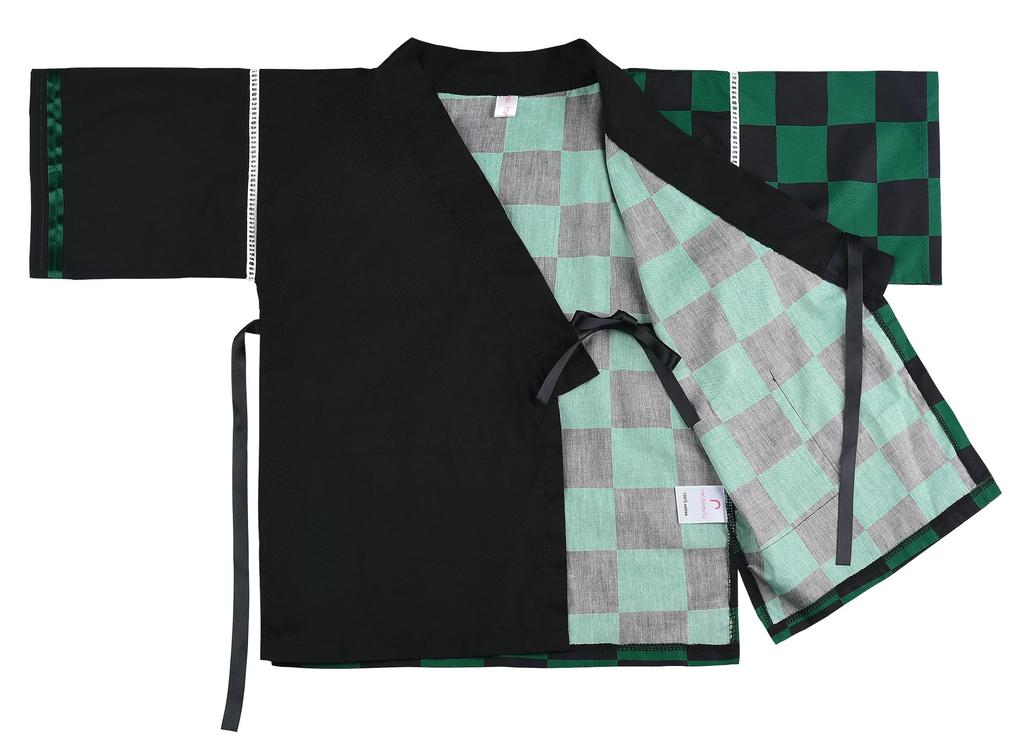 Jinbei Kids Boys Girls Cotton Children Room Wear Yukata Pajamas Jinbei Fireworks Festival Summer Festival Loungewear Top and Bottom Set with Pockets