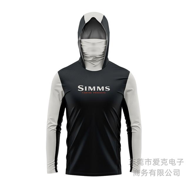 SIMMS Fishing Suit Fly Fishing Luya Hoodie Summer Men's Long Sleeve Sunscreen Clothing Hooded Mask Quick Drying Breathable