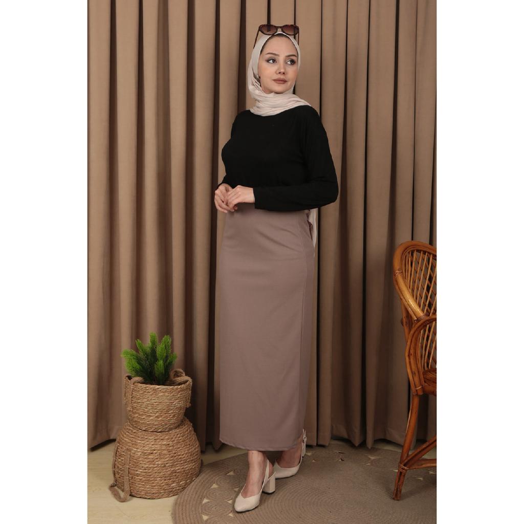 Женская черная юбка-карандаш на эластичном поясе