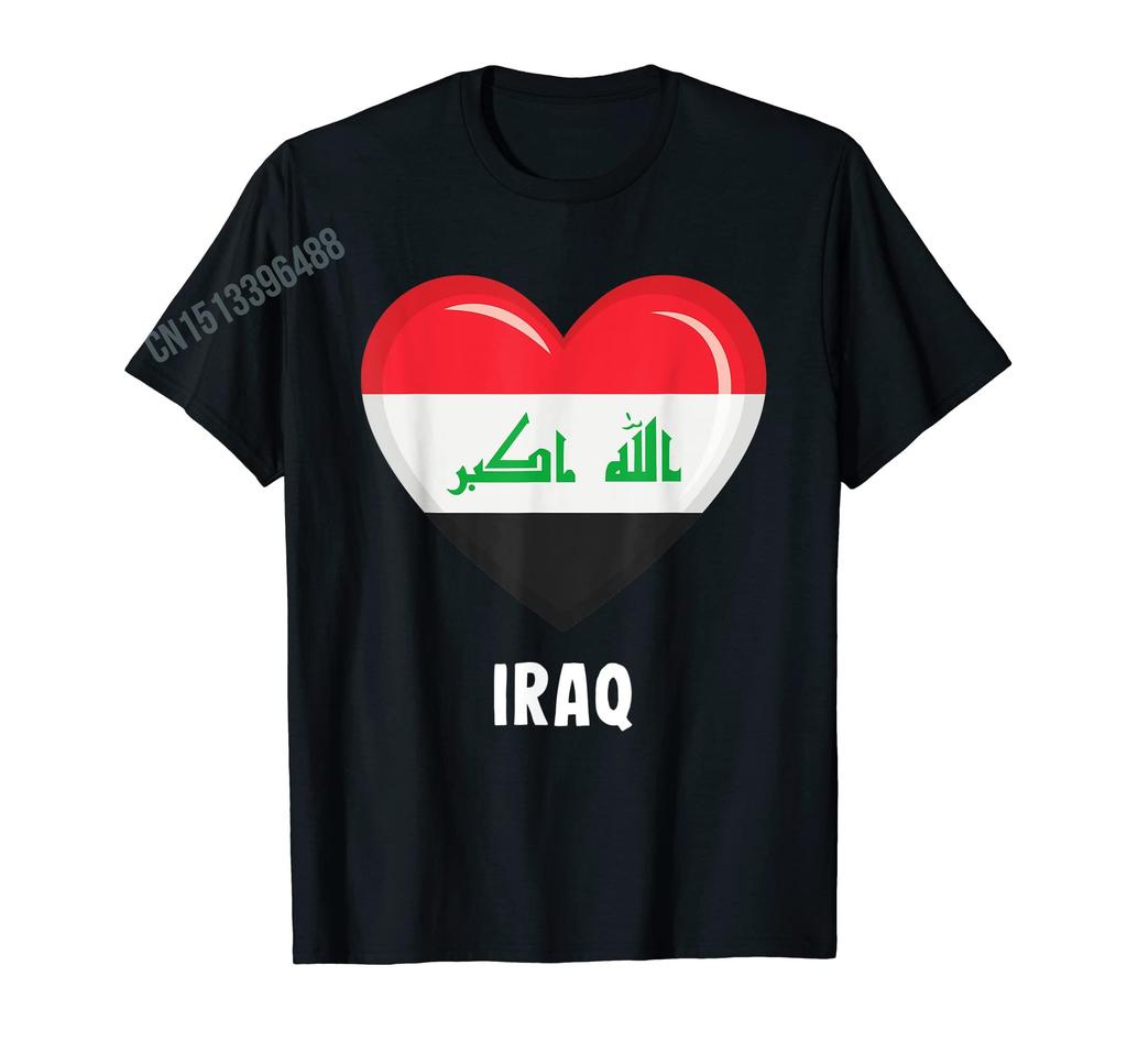 ZX More Design Super Iraqi Heritage Proud Iraq Roots Flag TShirt Map For Men Women T Shirt Tops Cotton Tees