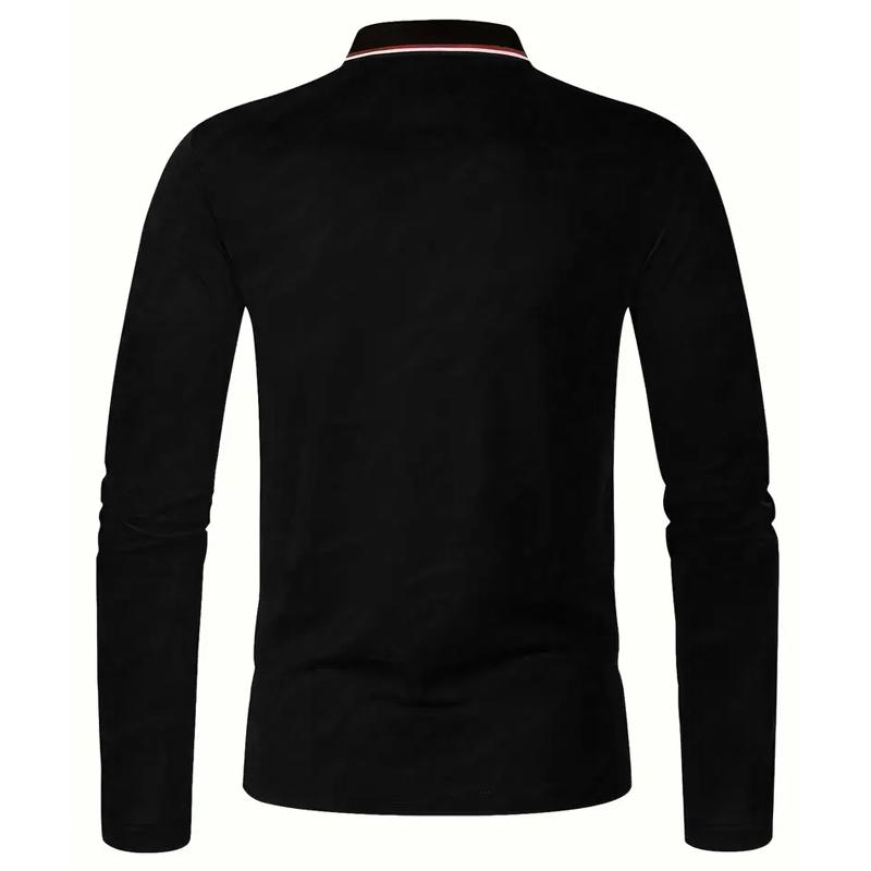 Мужская одежда с длинным рукавом, повседневная рубашка поло с лацканами, эластичная и подходящая для спорта и повседневной носки, рубашка поло для гольфа