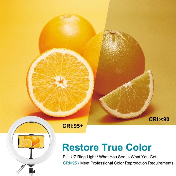 Крепление для штатива длиной 1,1 м + кольцевой светодиодный светильник RGBW размером 10,2 дюйма и диаметром 26 см