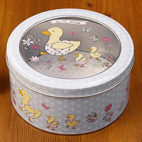Tinplate Box Food Grade Convenient To Storage Tiny Decorative Round Case Home Decor