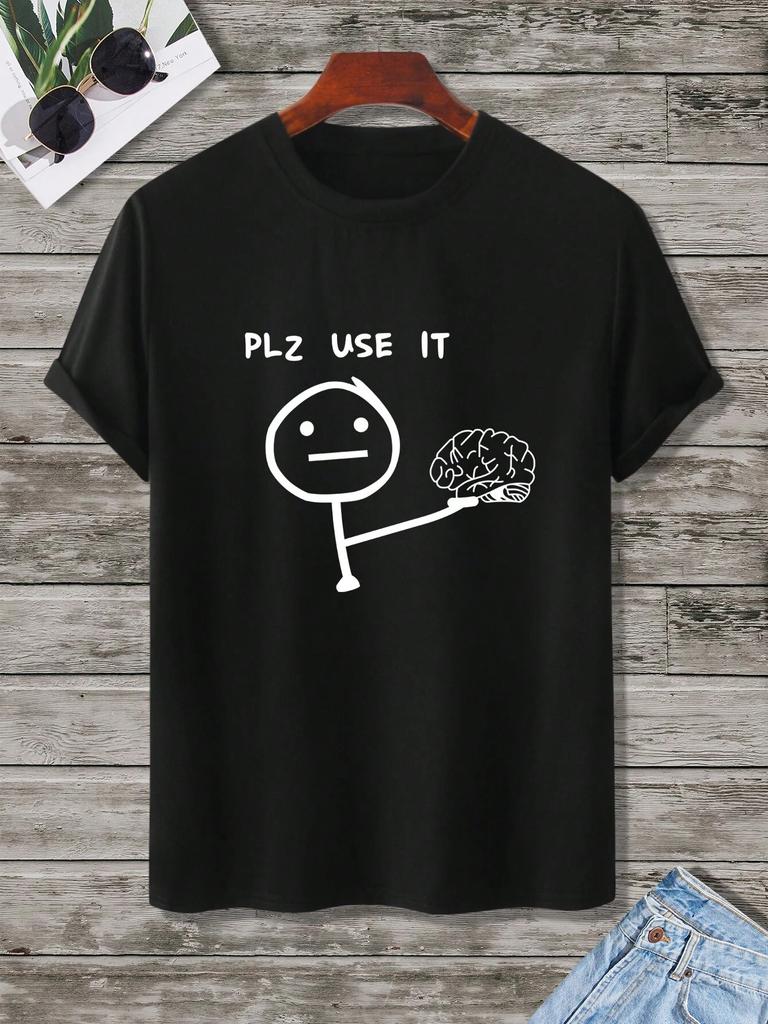 Пожалуйста, используйте его, мужская хлопковая футболка, роскошный бренд, модная, большого размера, повседневная, с коротким рукавом, уличная, классическая, с принтом, новое поступление, футболка 4XL