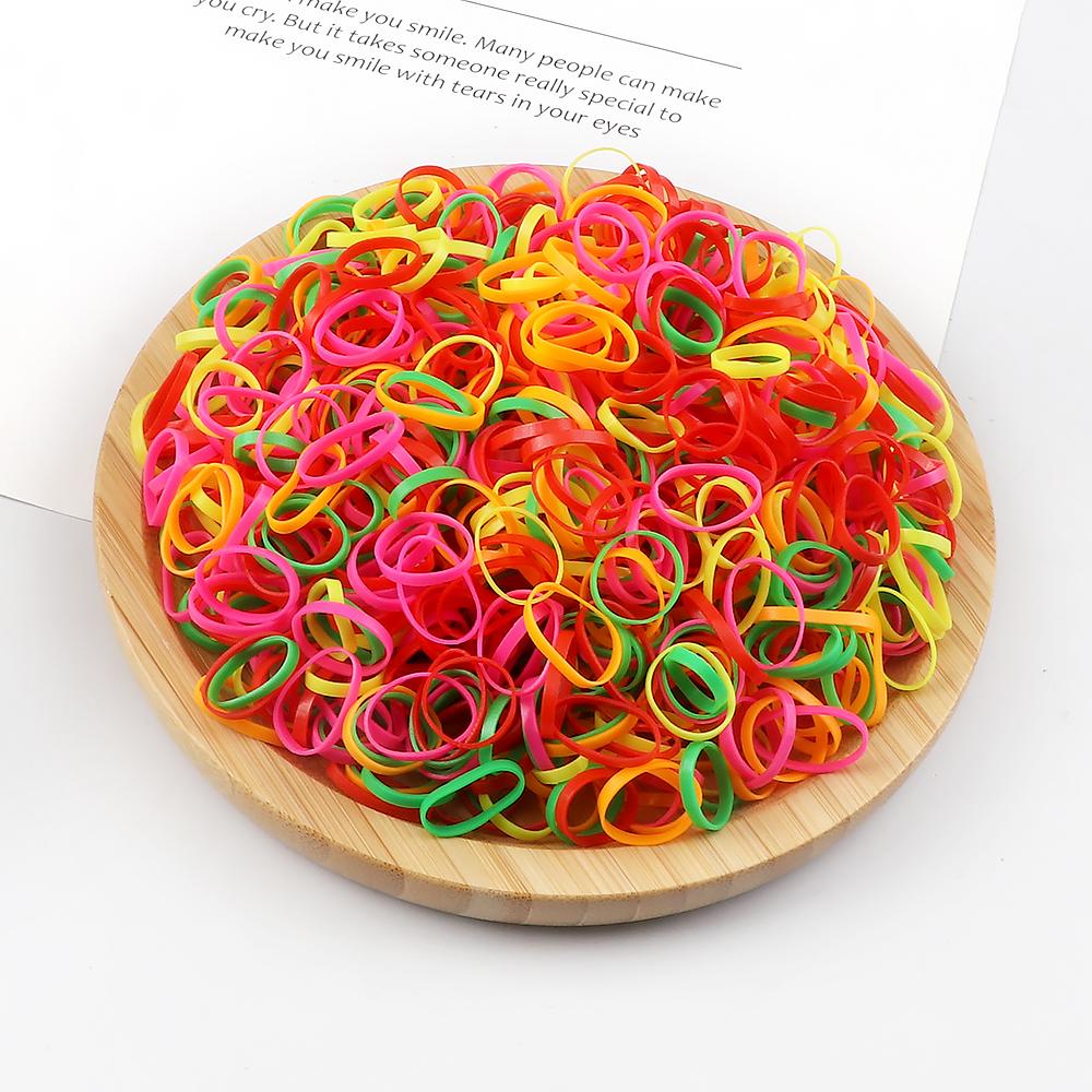 500 шт./пакет Маленькие одноразовые резинки для девочек Разноцветные эластичные резинки для волос Повязка на голову для детей Детские держатели Подарки Аксессуары для волос