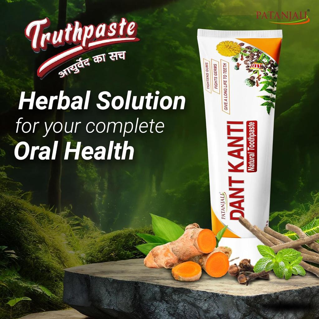 Patanjali Toothpaste Regular 200g Pack of 1 Natural Herbal Dental Care Fresh Breath Gum Protection