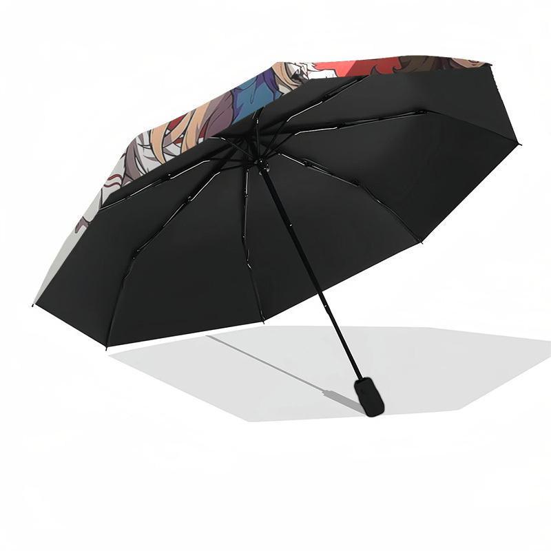 1pc Outdoor Umbrella with Anime Characters, Automatic Opening/Closing, Portable 3-Fold Design, 8-Rib Iron Frame - Perfect Gift for Fans, Traveler