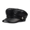 Navy Hat Temu Military Hat Belt Beret Fashion Cap PU Octagonal Hat Flat Top Cap British Hat