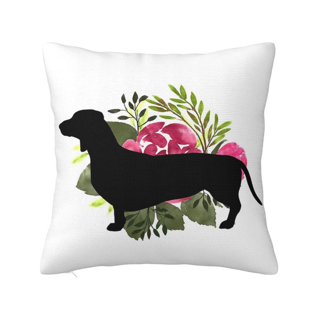 Cute White German Badger Dog Dachshund Pillowcase Cushion Cover Decoration Gift for Animal Dogs Lover Pillow Case Cover Sofa