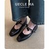 Super Soft Lambskin French Single Shoes Women's Flat Bow Light Mouth Ballet Shoes Small Square Head Retro Mary Jane Shoes