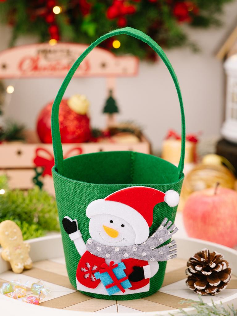 1PC Christmas Decorations Creative Cartoon Candy Bags Kids Gift Bags Festive Atmosphere Decoration Bucket