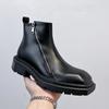 Fashion Boots Men Shoes High Top Zips Casual Shoes Outdoor Fashion Classics Ankle Boots High Slip On Office Work Shoes Men Sneakers