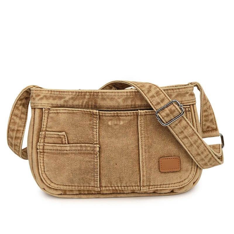 Джинсовая сумка через плечо для женщин, маленький рюкзак, сумка для покупок, студенческая ретро-сумка для девушек и старая корейская мода, новая