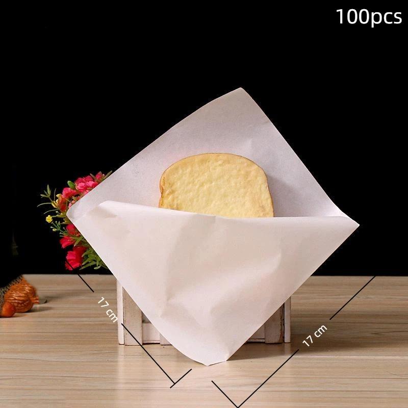 100 PCS Greaseproof Paper Bags Oil Resistant Food Grade Safe Pouches for Bakery Cookie Gift Packaging Party Favor Use