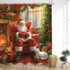 Милая Рождественская Занавеска для душа Снеговик Зимний лес Рождественский домик Кедр Новый год Дом Украшение для ванной комнаты Занавески для ванны с крючками
