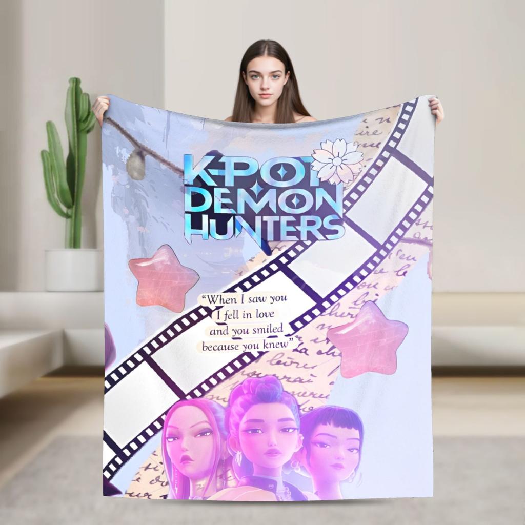 Kpop Демоны Охотницы Охотники Фланелевые Одеяла Руми Мира Джои Креативное Плед для Покрывала 125*100см Коврик Кусок Мягкий